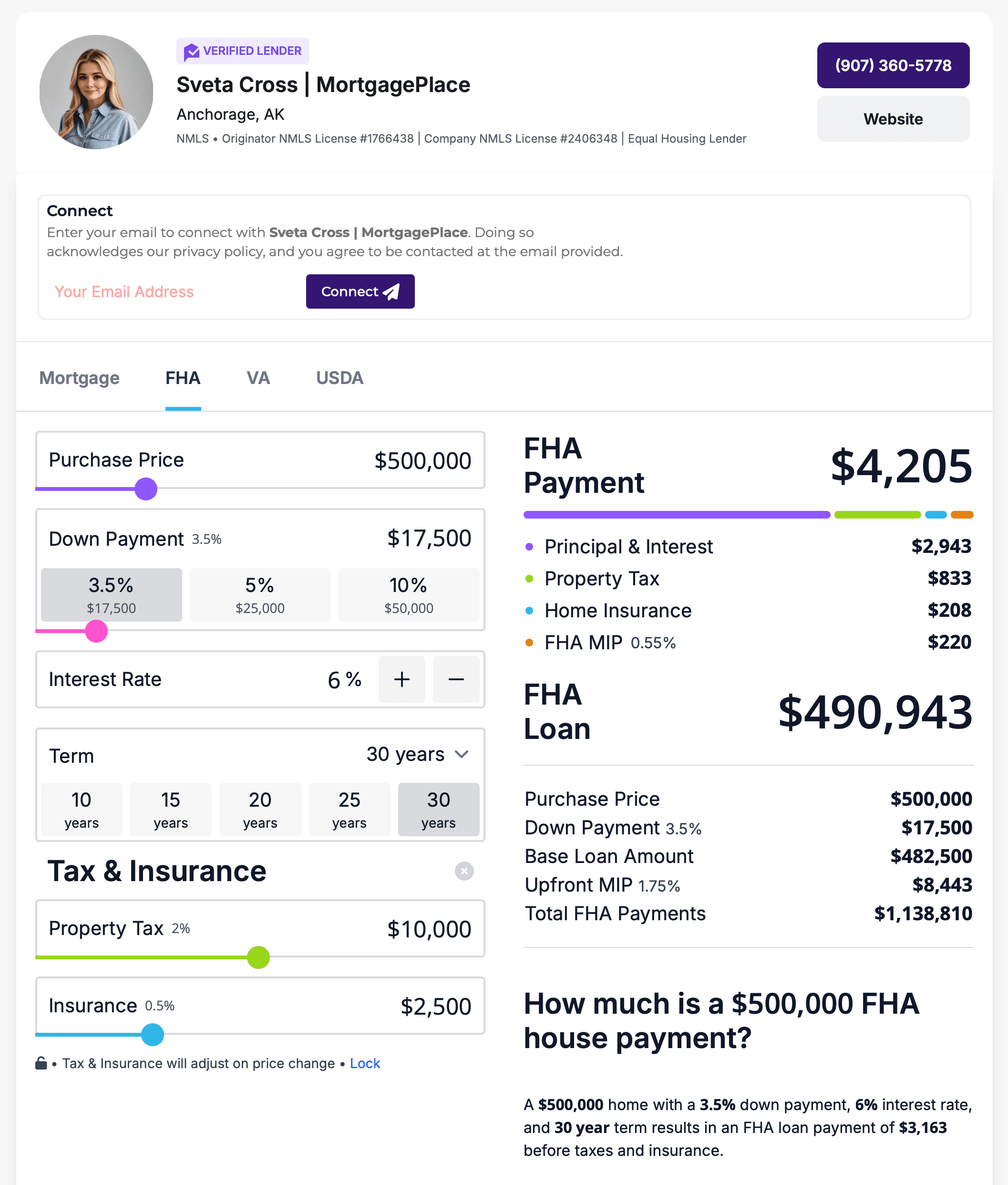 sample profile page