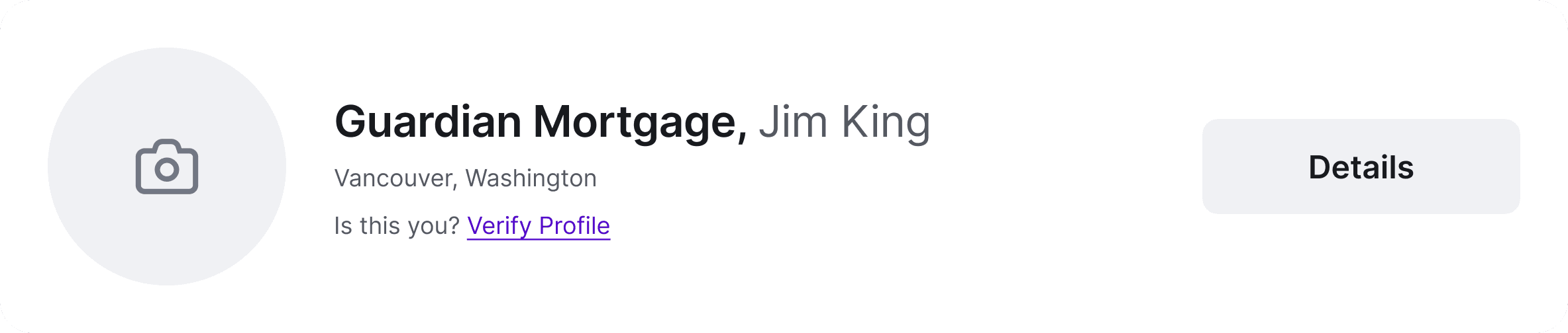 Example unverified profile