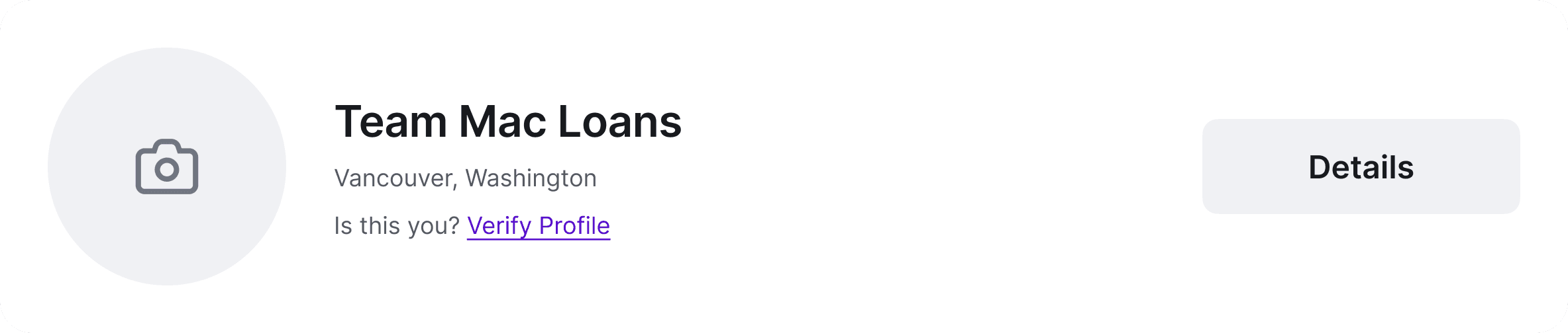 Example unverified profile